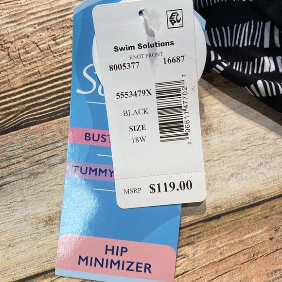 Swim Solutions Knot Front One-Piece Swimsuit NWT - Picture 4 of 4